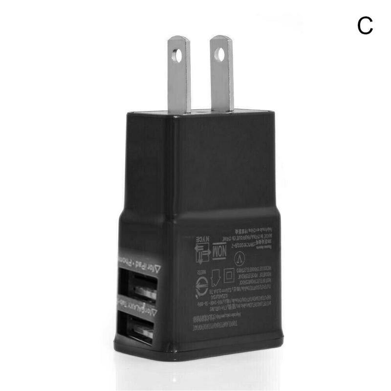 Adaptador de 5V 2A, 2 cargador con puerto USB, enchufe europeo/estadounidense para iPad AC, cargador de teléfono Universal de viaje, alimentación P2S8: Black US Plug