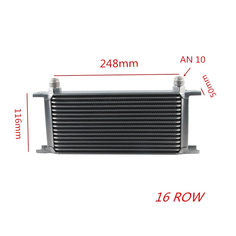 16 Rij AN10 Universele Aluminium Motor Tranmission Racing Oliekoeler
