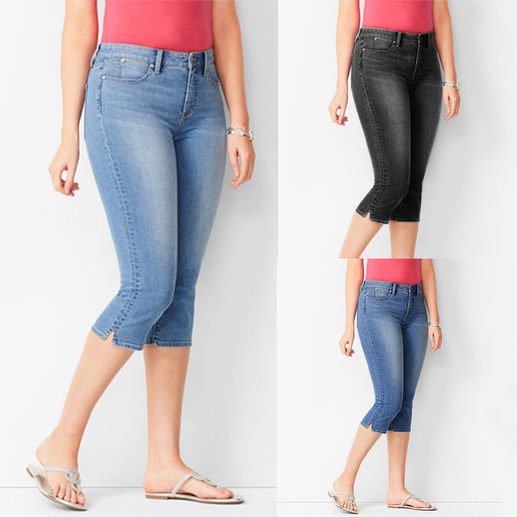 Jeans Frauen Höhe Waisted Denim Jeans strecken schlank Hose Kalb Länge Jean Femme Hose 4XL Plus Größe De Mujer Jeans Femme