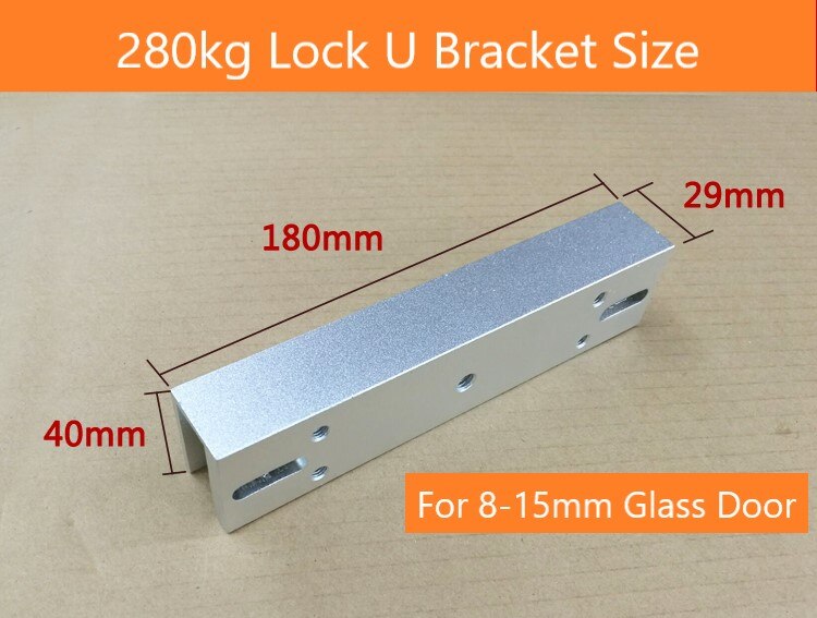 12V 24V 280kg Holding Force Magnetic Lock Single Double Door Surface Mounted Lock Concealed Waterproof Time Delay Solenoid Latch: 280KG U Bracket