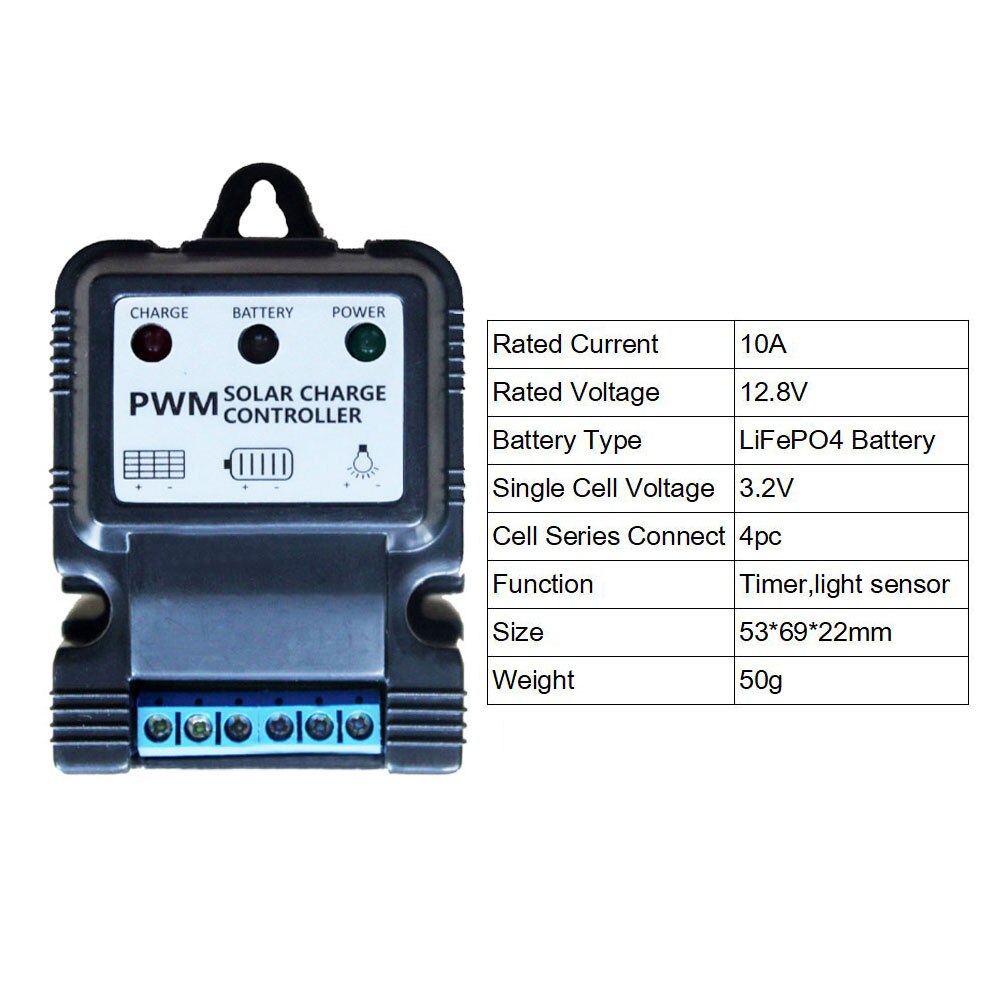 10a sol laddningsregulator 3.2 3.7 6.4 12.8 25.2 12 24 v litiumjon litium 3s 6s batteriladdare regulatorer pv gatubelysning: 10a 12.8v