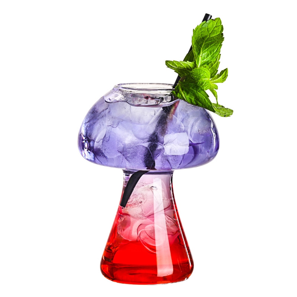 1PCS Mushroom Cocktail Glass Molecular Gastronomy Bar Rectification Bartender Special Beer Wine Glasses Goblet Cooler Cup