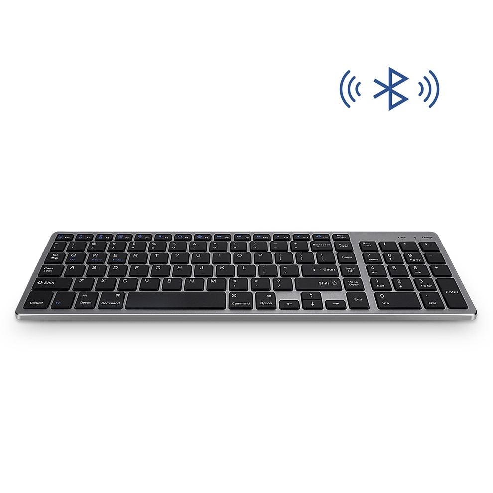 Ultra Slim Bluetooth Keyboard Full-Size Opladen Draadloze Toetsenbord Met Numeriek Key Voor Smartphone Laptop Ipad Tablet