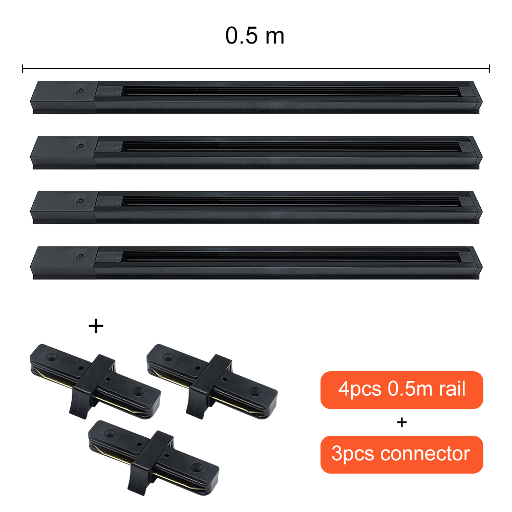 LED-Spur-Stelle Beleuchtung Schiene Spur Streifen 0,5 m 1m Weiß Schwarz 2 Draht Spur 2 Teile/los Schiene Streifen stecker Für Spur Licht führen: Dunkelgelb