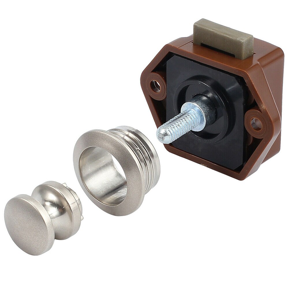 Drawer Latch Catch Desk Handle Push Button Lock Cars Cupboard Door Yachts Motorhome RV Furniture Cabinet Knob For Caravan Boat