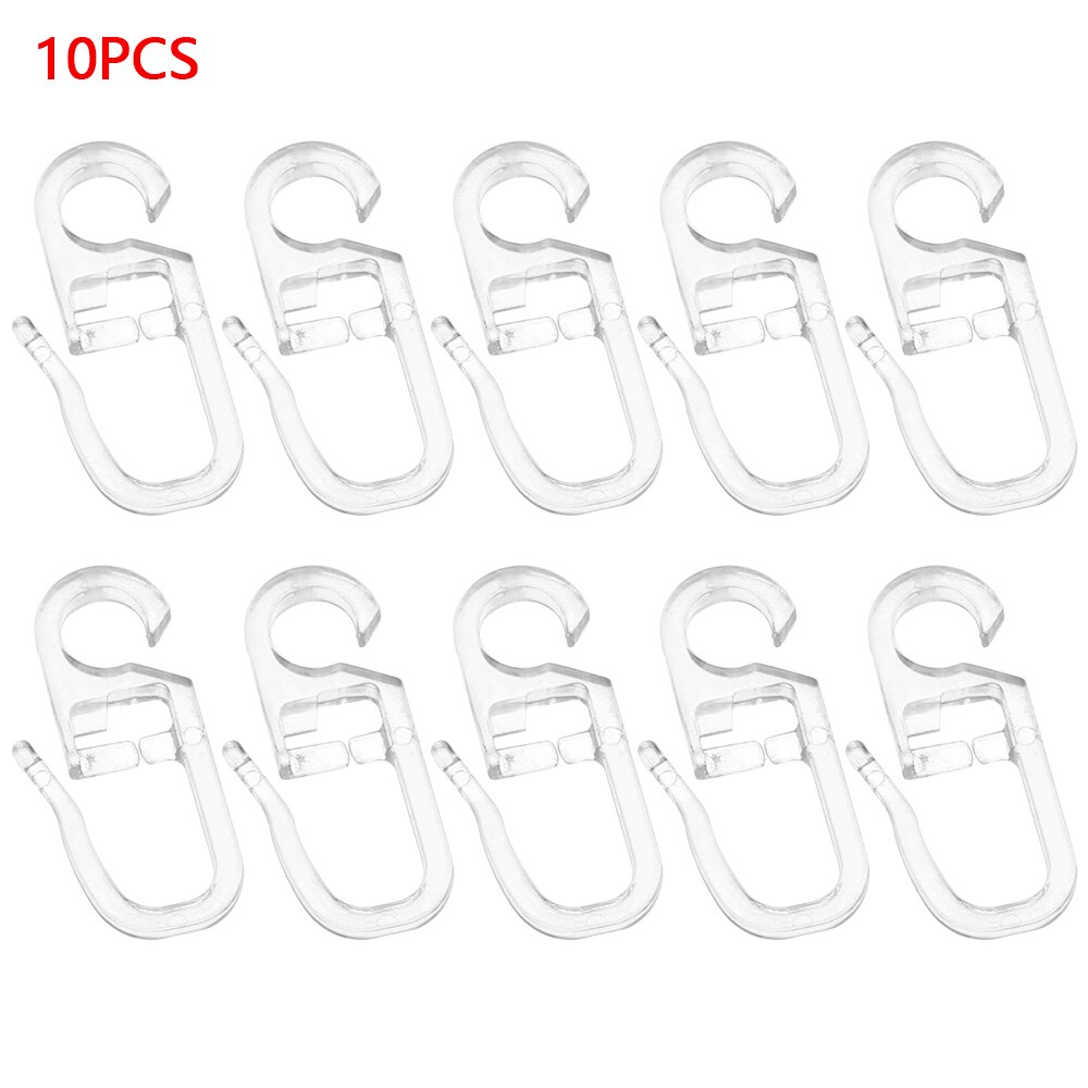 10PCS Plastic Curtain Hooks Universal Wall Ring Sliding Hook Curtains Fixing Holders Durable Curtains Accessories Home Decor: Default Title