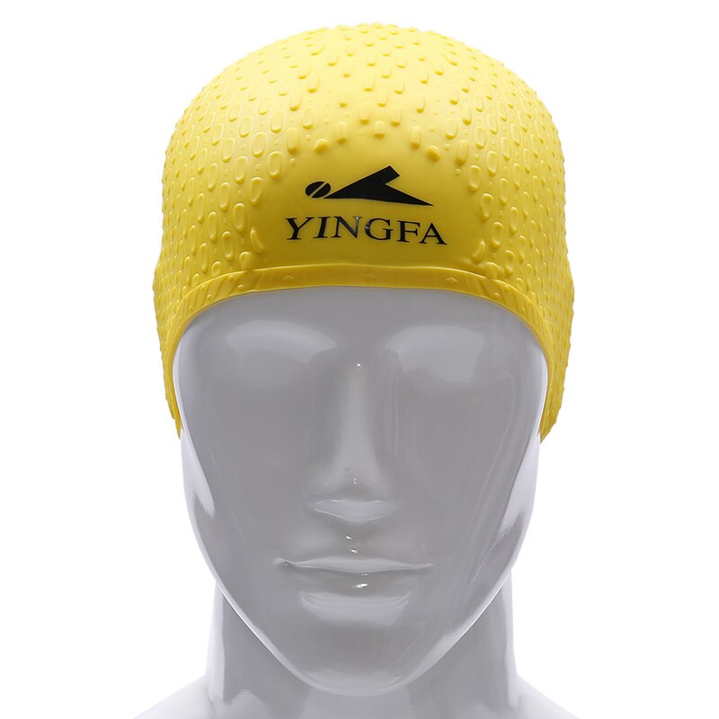 Siliconen Waterdicht Zwemmen Caps Beschermen Oren Lange Haar Sport Zwemmen Zwembad Hoed Badmuts Gratis Grootte Voor Mannen Vrouwen Volwassenen: yellow