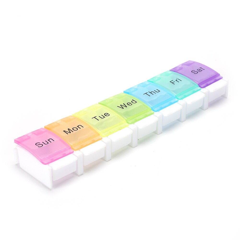 14/7 Grids 7 Dagen Wekelijkse Pillendoosje Geneeskunde Tablet Dispenser Organizer Pillendoosje Splitters Pill Organizer Container: MULTI