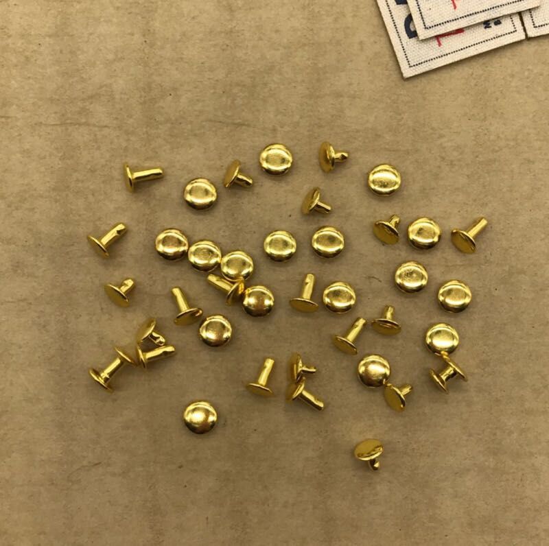 Goud Messing Dubbele Cap Ronde Rapid Rivet Punk Rock Leathercraft Rivet