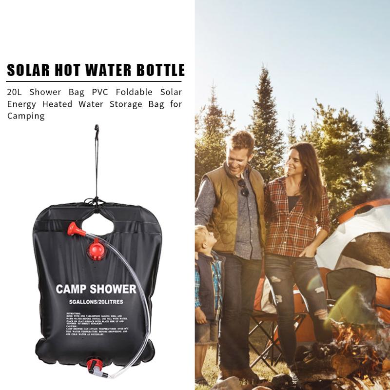 20L Dusche Tasche Faltbare Solarenergie Beheizt Lager PVC Wasser draussen Camping Reisen Wandern Klettern BBQ Picknick Wasser Lagerung