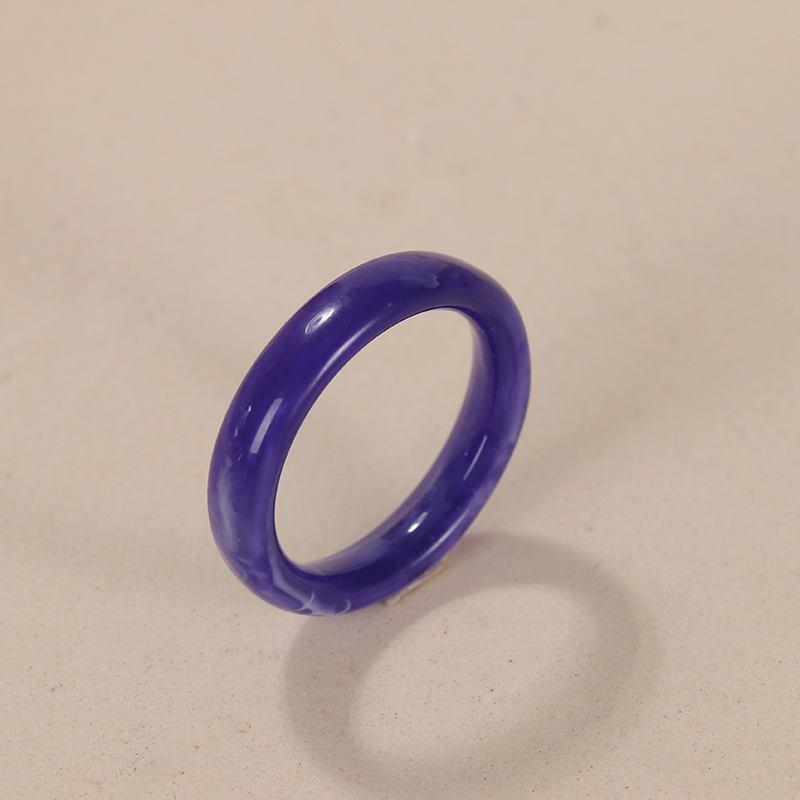 AOMU-Anillo de resina transparente para mujer, pulsera trenzada geométrica acrílica, de joyería para ,: L