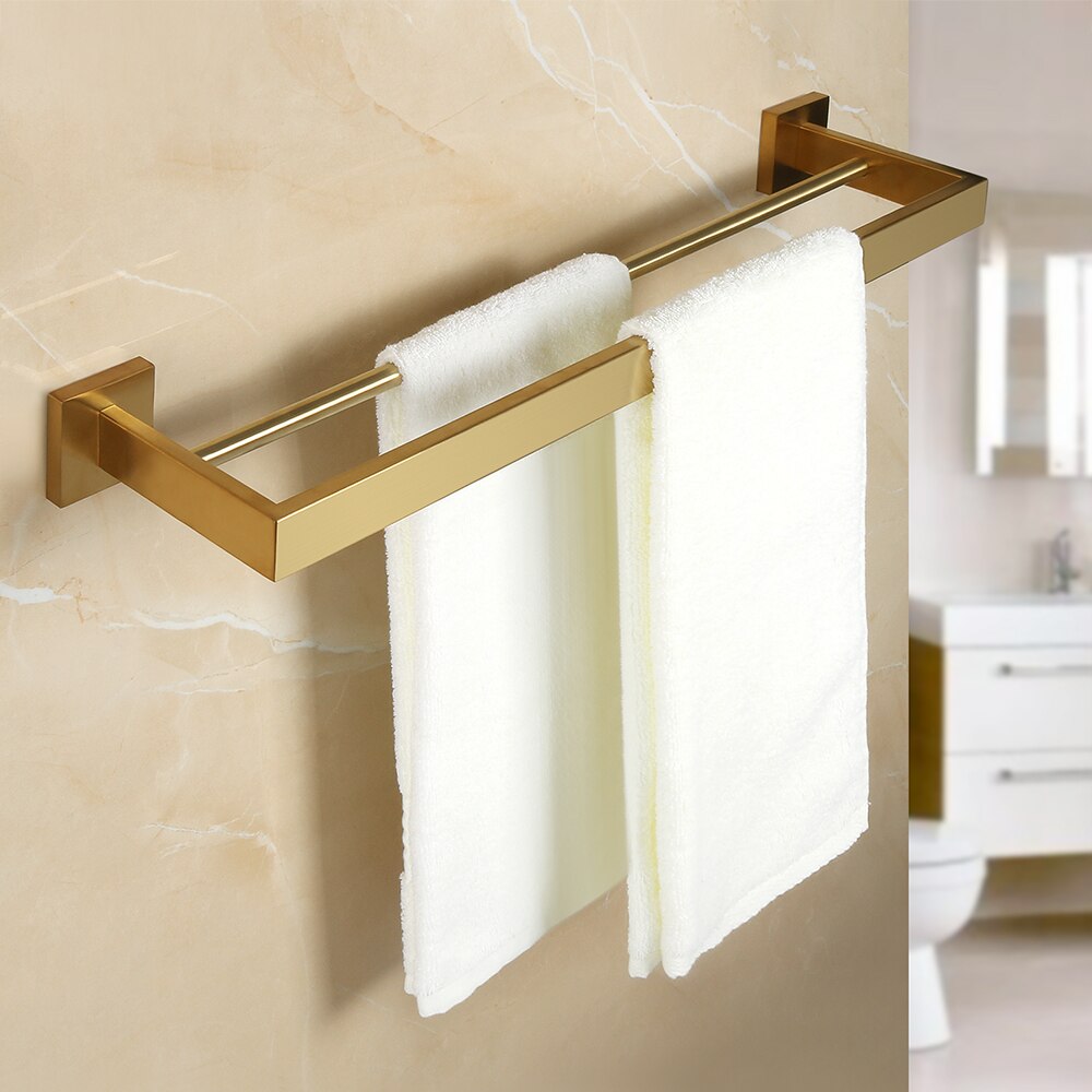 Toallero de acero inoxidable 304, colgador de toallas de baño, soporte de pared, doble barra, estante de almacenamiento de 24 pulgadas