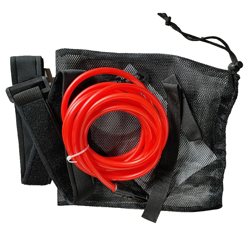 1Set 4M Verstelbare Swim Training Weerstand Elastische Riem Tether Elastisch Touw Band Veiligheid Zwemmen: RD
