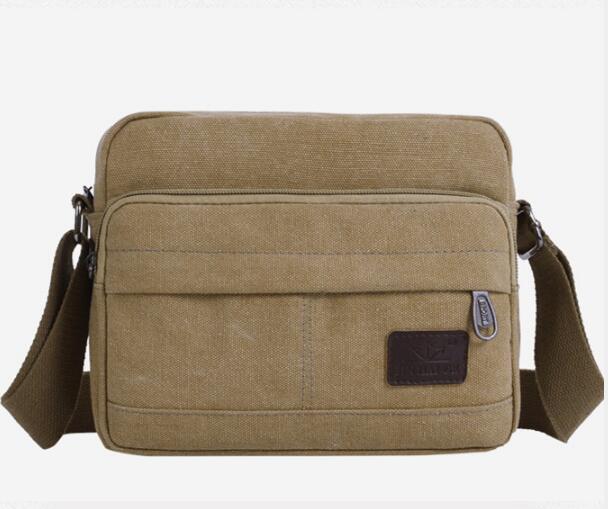 Bolso de mensajero multifuncional para hombre, maletín de lona,: Marfíl