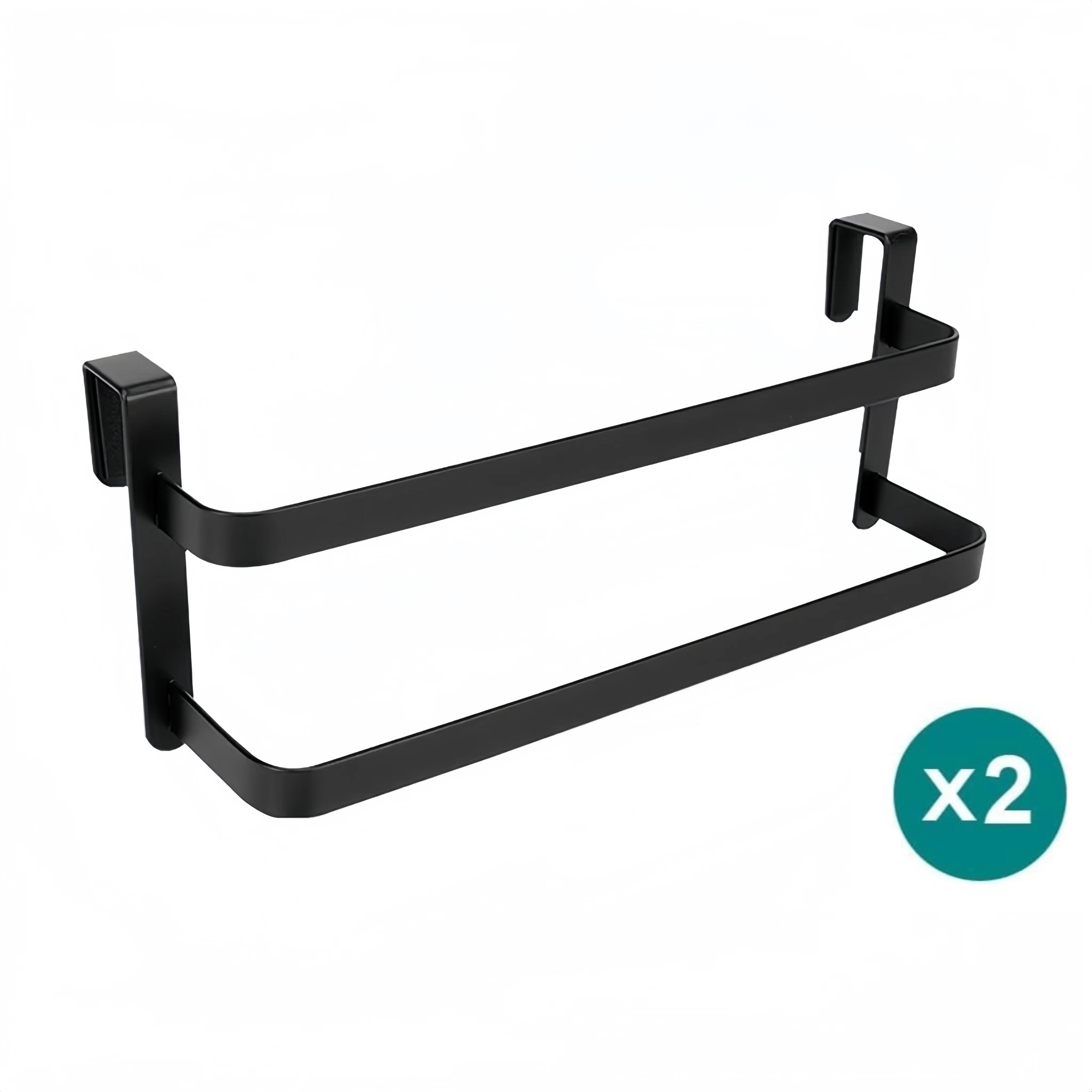 Kitchen Cabinet Towel Rack Towel Rack Over Door Cabinet Door Towel Rail Bathroom Double Towel Rail Rack Shower Door Hanger: PURPLE