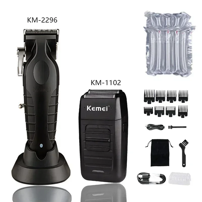 Kemei KM-2296 KM-2299 KM-1102 kit máquina de cortar cabelo profissional barbeador elétrico masculino máquina de corte de cabelo máquina aparador masculino: Verde