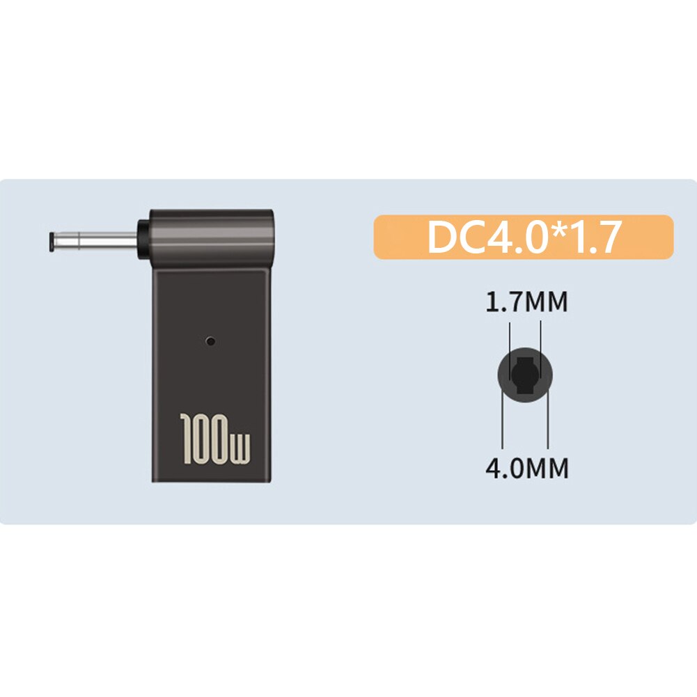 PD 100W szybka wtyczka ładowania rodzaj USB C żeńskie gniazdo gniazdo do 4.5x3.0 4.0x1.7 5.5x2.1 5.5x2.5 7.4x5.0 4.0x1.35 mężczyzna konwerter wtyczki: 4.0x1.7mm