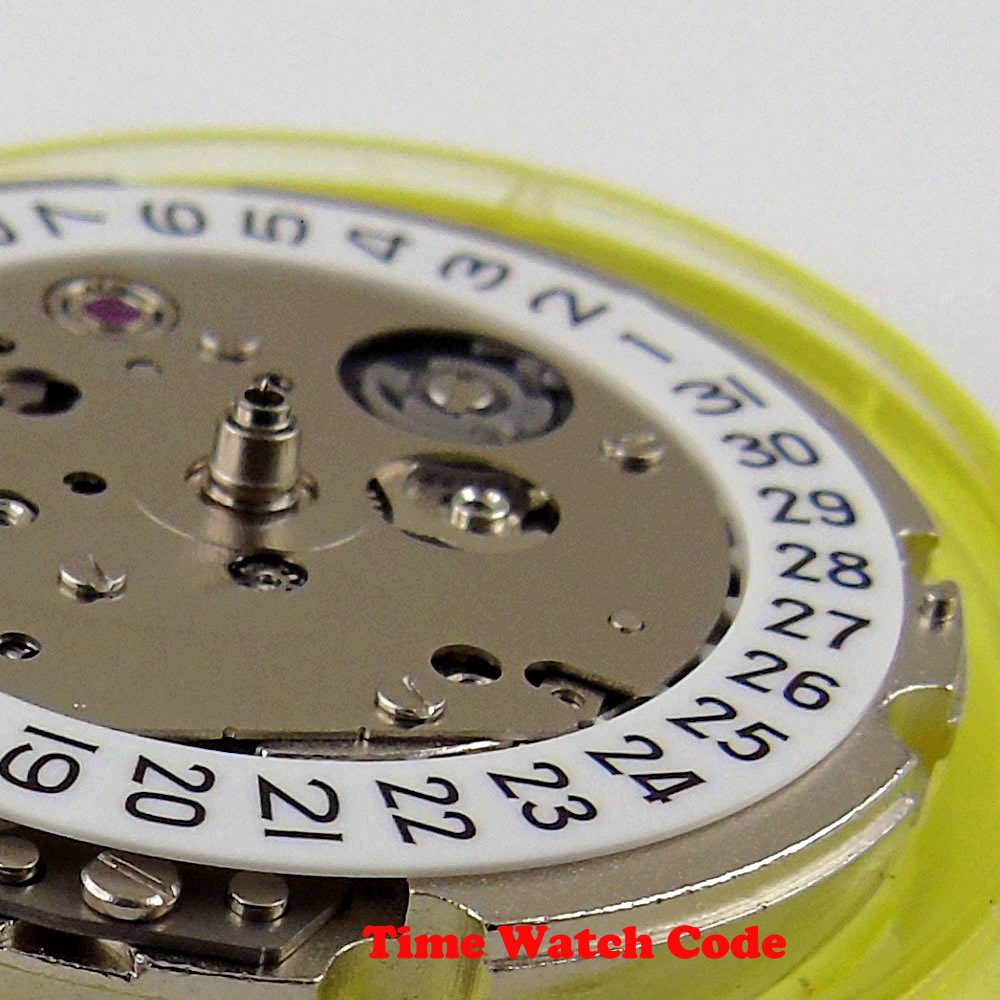 Miyota-movimiento mecánico automático 821A 8215, accesorios de reloj, Hacking segundos, fecha automática, 21 joyas, fecha blanca y negra