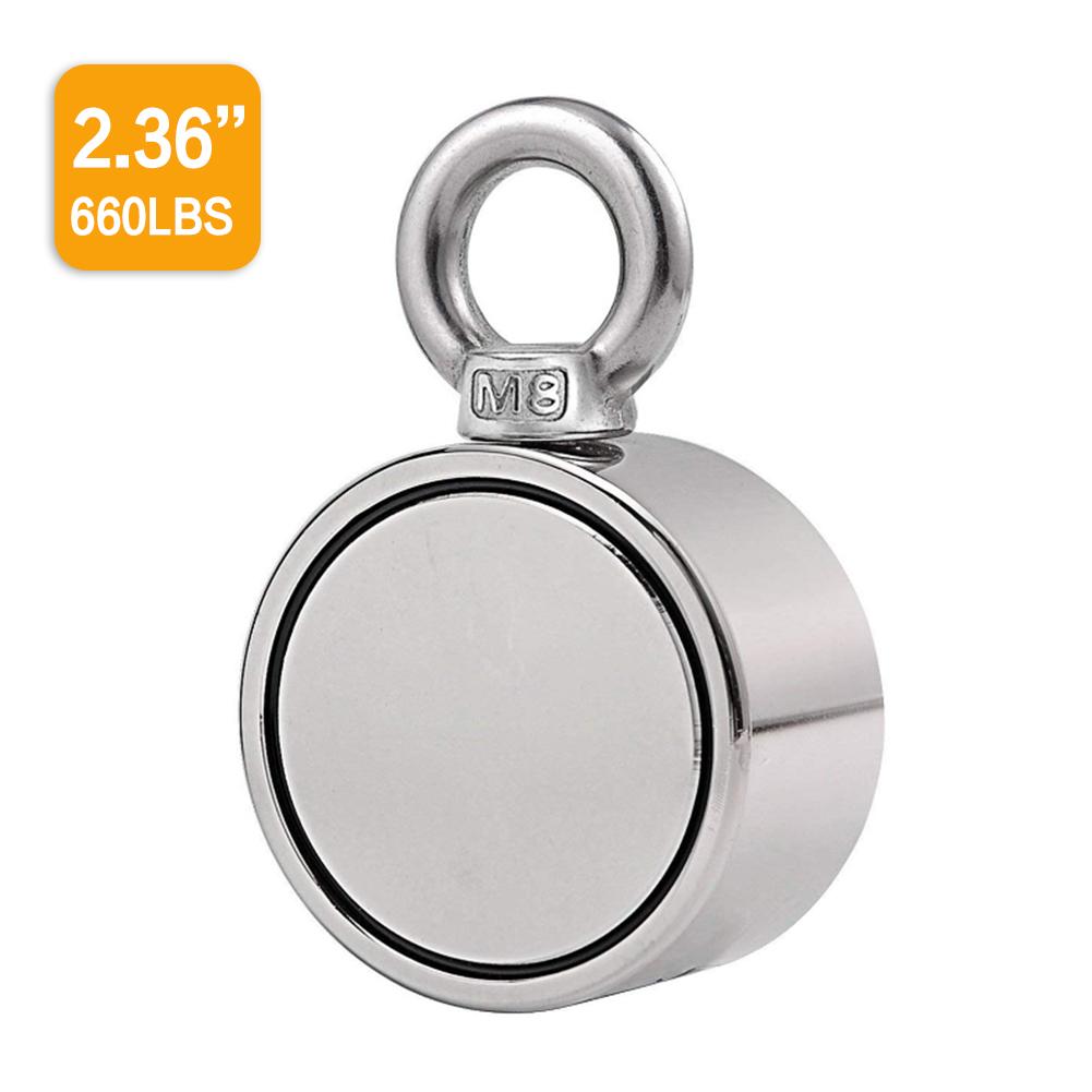 Strong Double - Sided Magnetic Ring Strong Magnetic Ring Salvage Double - Sided Magnet Magnetic Hook Dual Side Fishing Magnets: 60mm