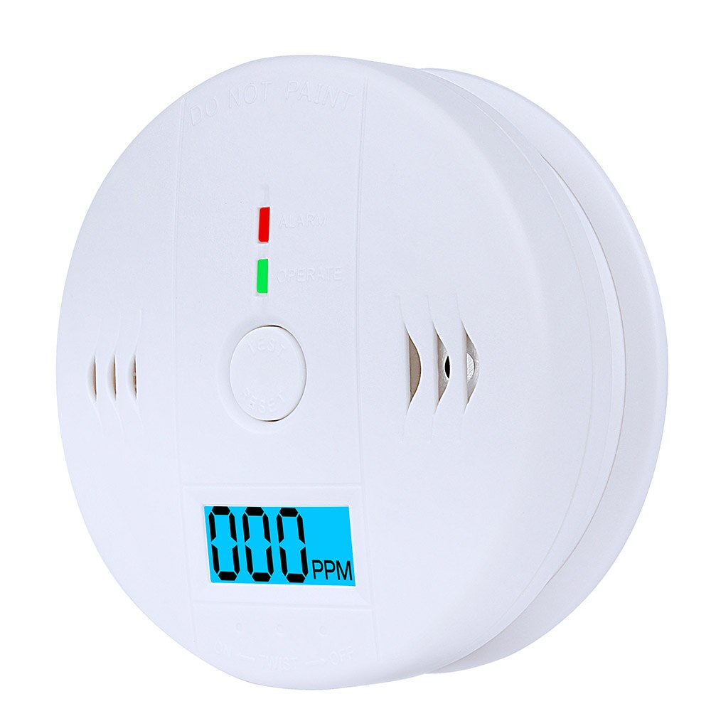 Carbon Monoxide Detector LCD Display CO Monitor Home Security Smoke Alarm LCD Photoelectric Independent Warning High Sensitive