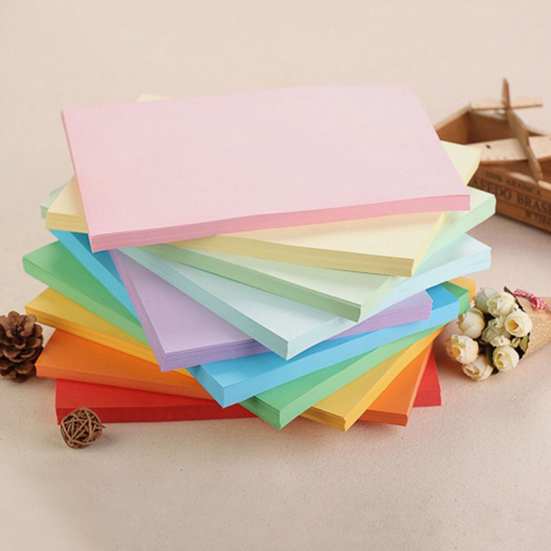 100Piece A4 colorful Craft paper copy paper printing paper DIY origami paper material: 10colors