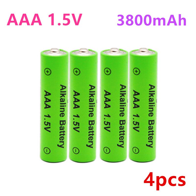 AAA 1.5V rechargeable battery 3800mAh Alkaline battery flashlight toys watch MP3 player replace Ni-Mh battery: 4pcs