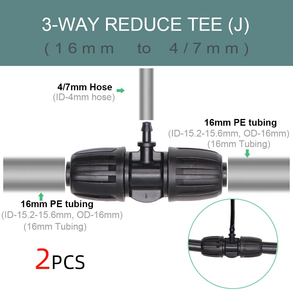 1/2 ''3/4'' 2-IN-1 Weibliche Gewinde zu 1/4'' 3/8'' 1/2'' Barb 2-Weisen 4-weisen Abgeschaltet Stecker Garten Bewässerung Kupplung Adapter: J-2PCS