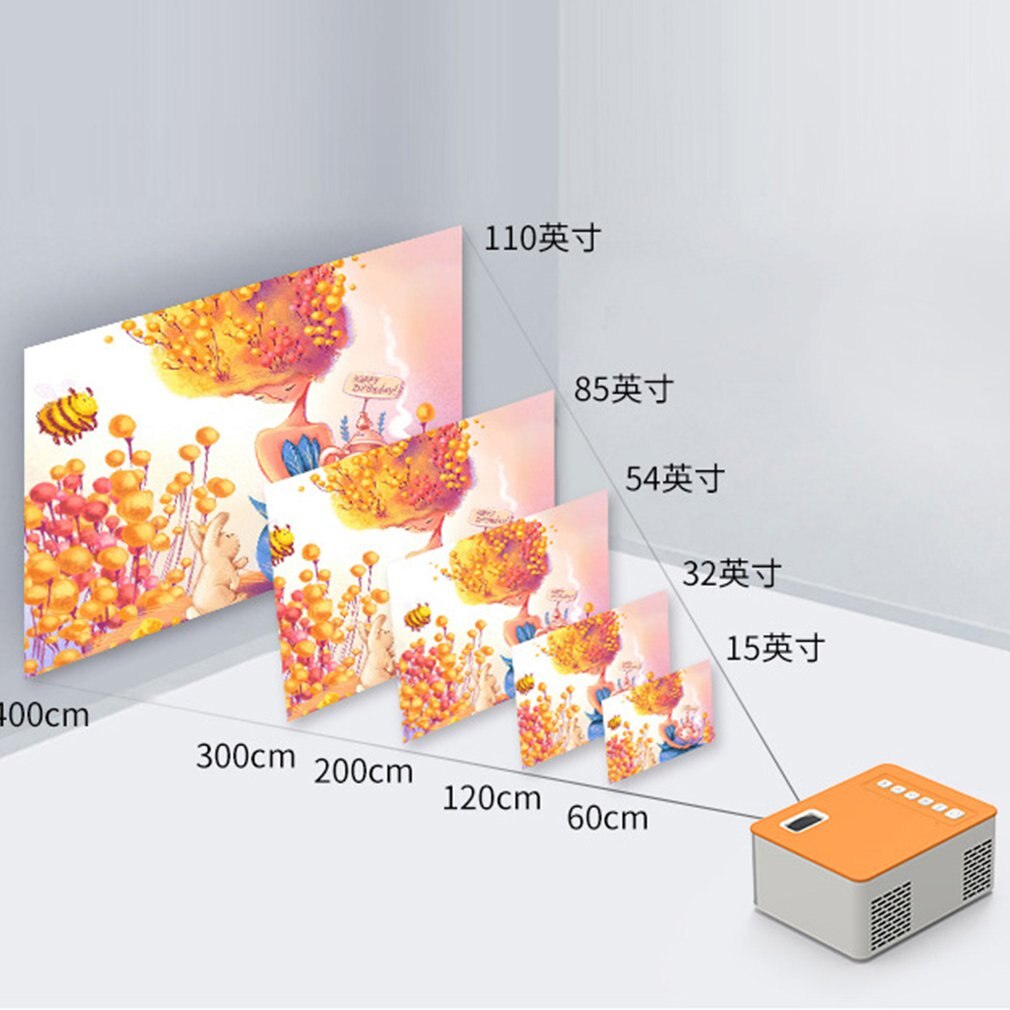 Uc28d mini draagbare en handige thuis mobiele telefoon projector handleiding oranje 1.8 inch lcd-scherm led projector