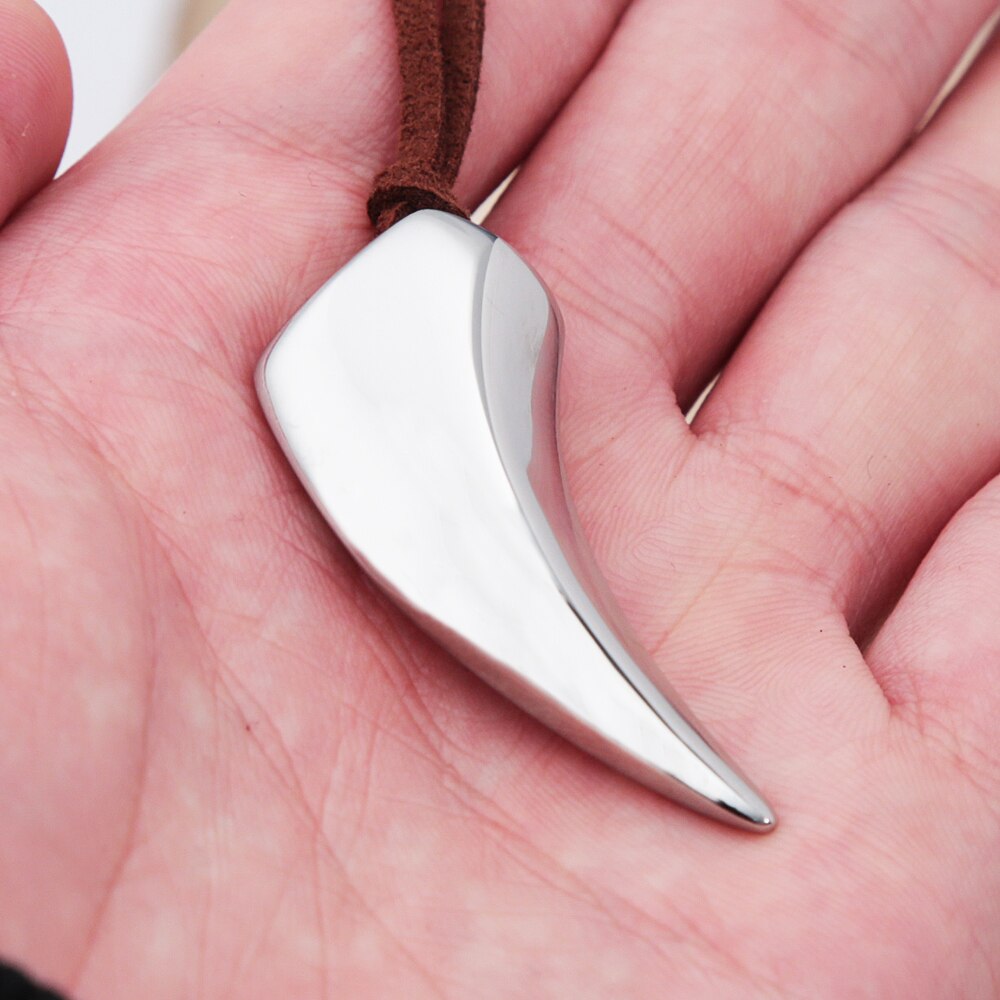 Vintage-anhänger mit schlichtem nordischen wolfszahn für herren, biker-halskette aus edelstahl, wikinger-wolfsmotiv, tieramulett-schmuck