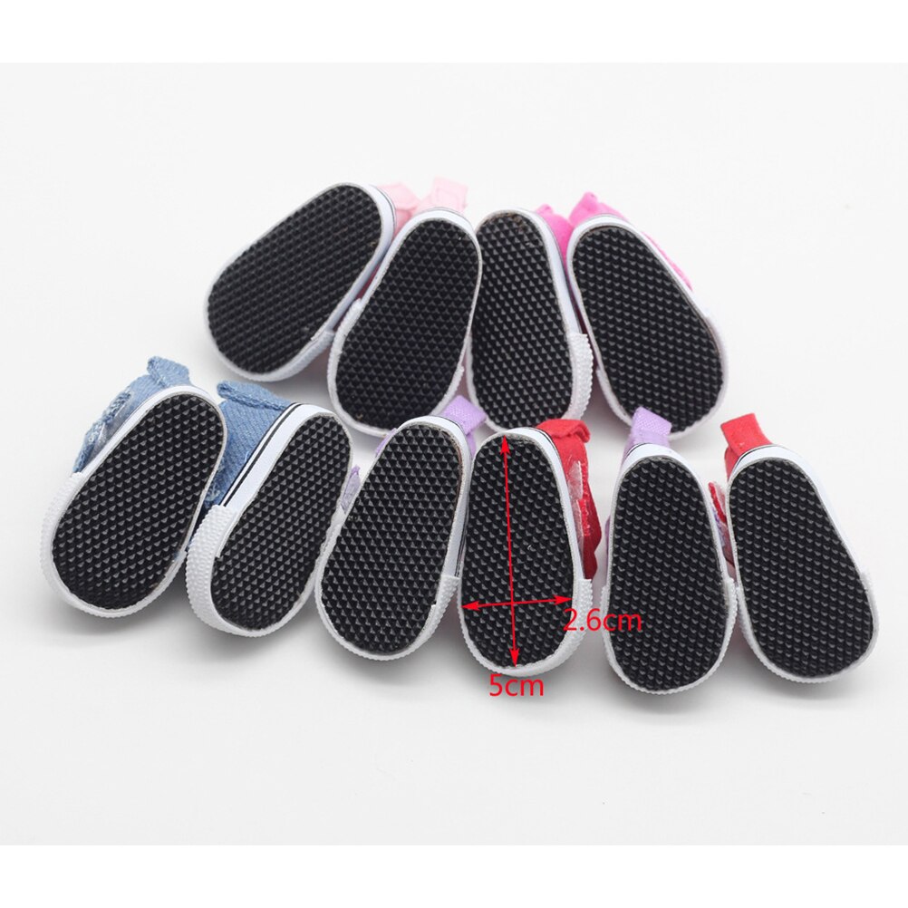 1 par de zapatos de lona para muñeca de Mini zapatos de juguete zapatillas de muñeca para accesorios de muñecas rusas 5cm