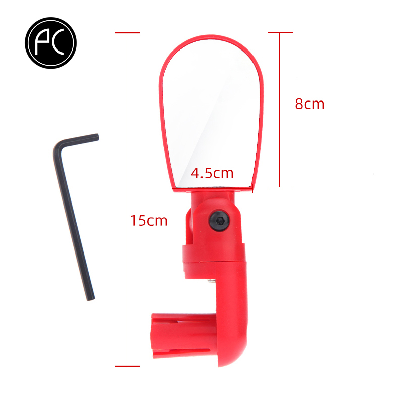 PCycling bicicleta espejo retrovisor bicicleta MTB ciclismo Amplia gama Back Reflector de mirilla ángulo ajustable manillar Mini espejos: C Red