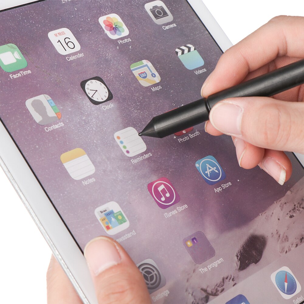 1PC 2 in1 Black Rubber Resistive Capacitive Stylus Screen Touch Pen For iPhone iPad Tablet GPS Mobile Phone Universal Touchpen