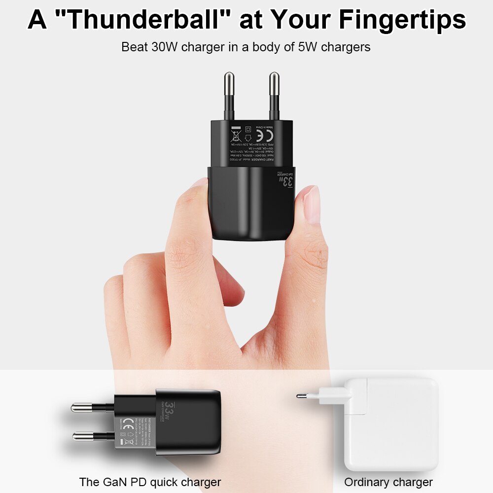 Electop 33W Usb C Gan Charger Met Led Fast Charger Pps Pd 3.0 Type C Fast Charger Voor Iphone 13 12 11 Samsung Laptop Adapter