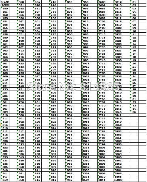 DMC Colors from 01 to 35 Cross Stitch / Embroidery Floss Thread