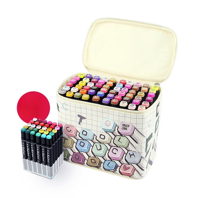30/40/60 Marker Storage Bag Leather Bag Stationery Case Shoulder Strap Leather Ink Bag for Drawing Storage Storage Box