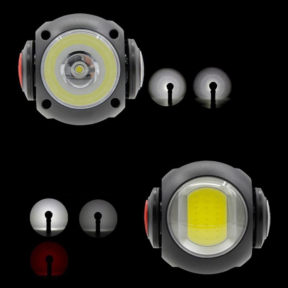 Rechargeable T6 + COB LED 360 Rotating Flashlight Work Lamp Light Magnetic Dual lamp head rotating LED flashlight