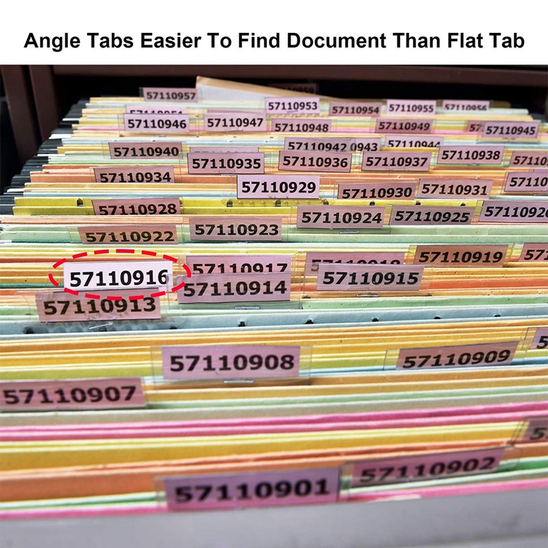 60 Sets Hanging File Tabs And Inserts,Colorful File Folder Labels Filing Tabs For File Identification, Easy To Read