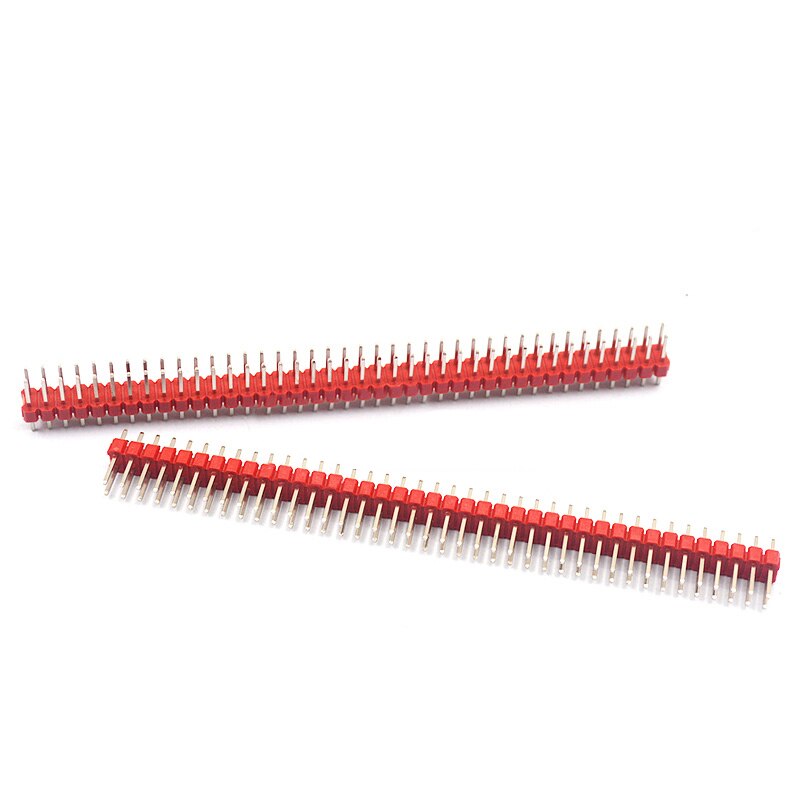 2.54mm Single Row single pin curved Pin Header Connector Strip Curved Needle Electronic Components Round Header connector: Double 2.54mm Red