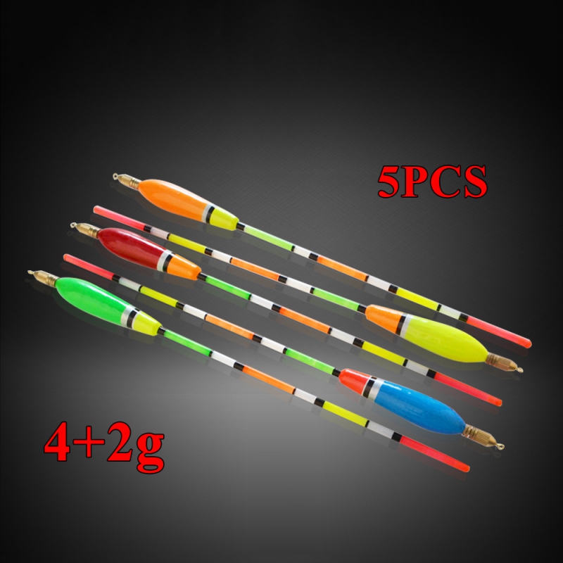 5 Pc Fishing Float With Copper Lead Balsa Wooden Buoy Float Bobber Cork Fishing Floating Drift Vertical Buoy Fishing Accessories