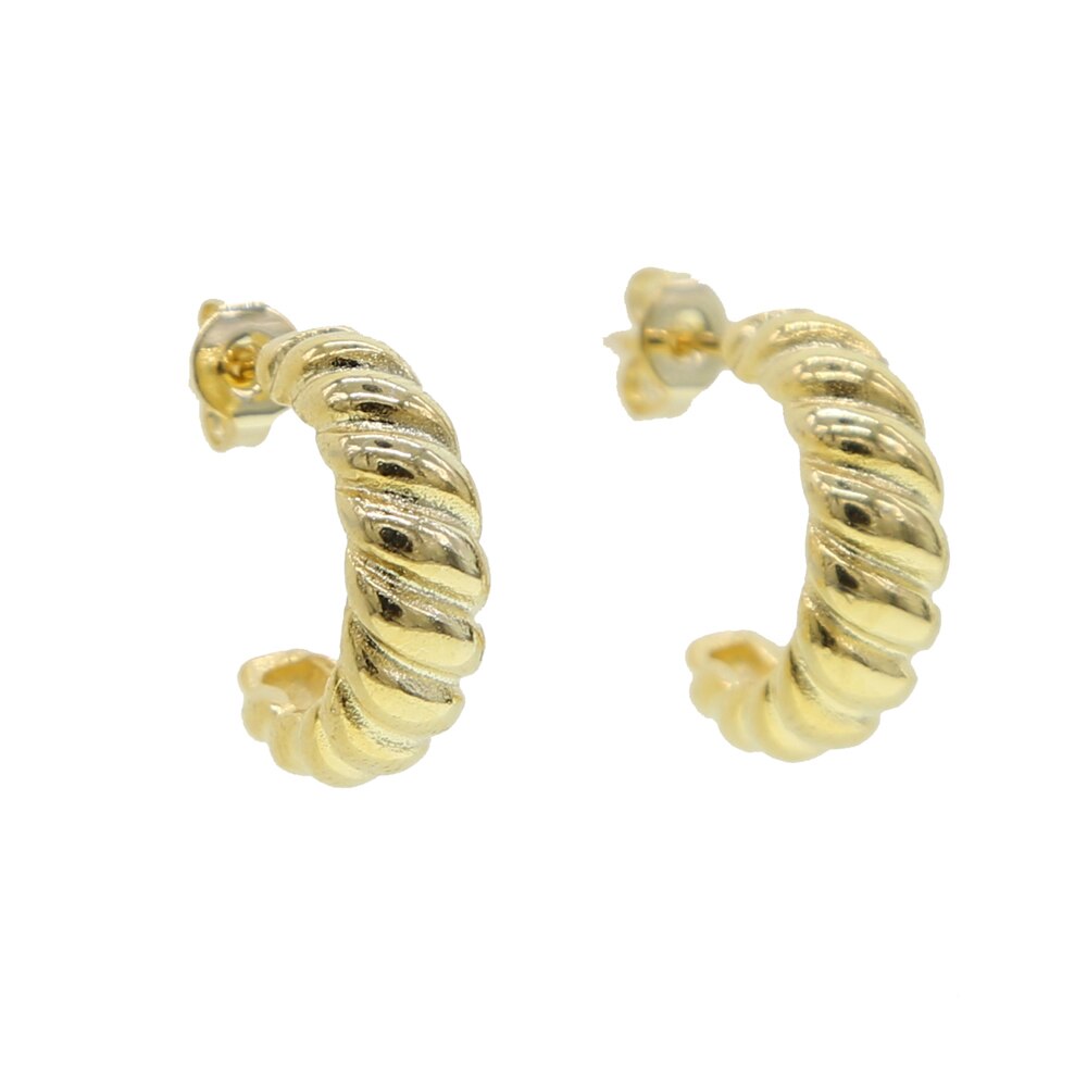 Aangekomen Goud Kleur Eenvoudige Draad Mode-sieraden Minimale Delicate Mini Hoepel Open Earring Voor Meisjes Vrouwen: 1pair earring