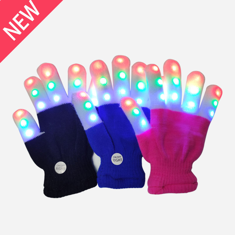 Jaar Led Lichtgevende Glowing Handschoenen Voor Kids Vinger Led Knipperlicht Up Handschoenen