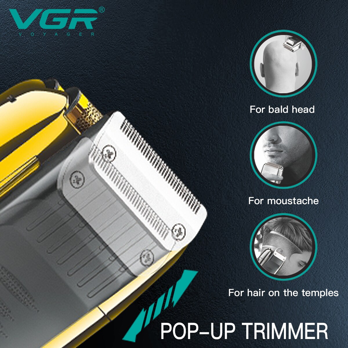 VGR Elektrisch Scheerapparaat Elektrisch Scheerapparaat Oplaadbare Scheren Machine voor Mannen Scheerapparaat Baard Scheermes Baard Trimmer Tondeuse V-332
