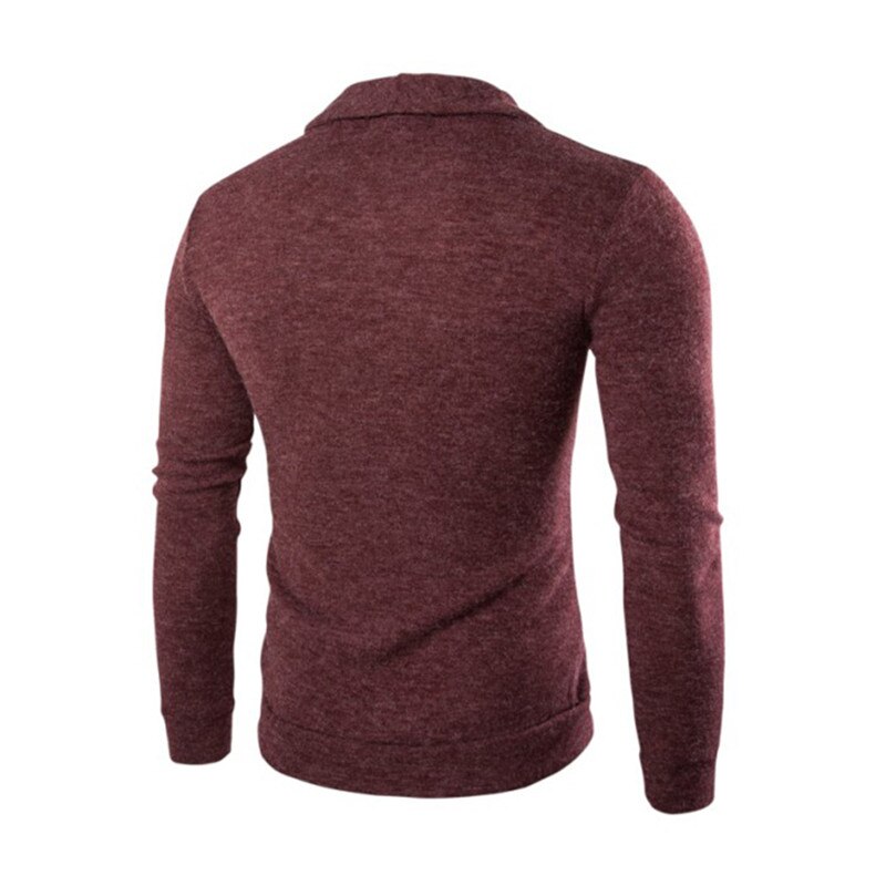 Herr ull mandarin krage kofta höst vinter varm tjock långärmad slim fit patchwork tröja stickad bomull casual kappa