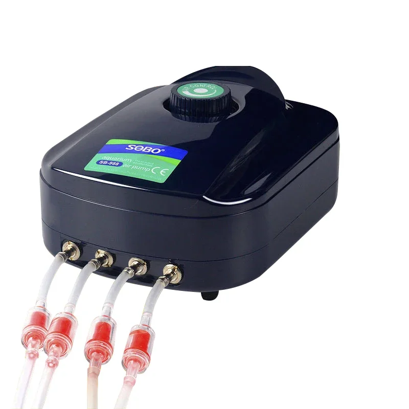 SOBO Silencioso Aquário Bomba de Ar de Oxigênio Tanque de Peixes Volume de Ar Ajustável Oxigenador de Alta Potência Compressor de Ar Aerador 220v 12w