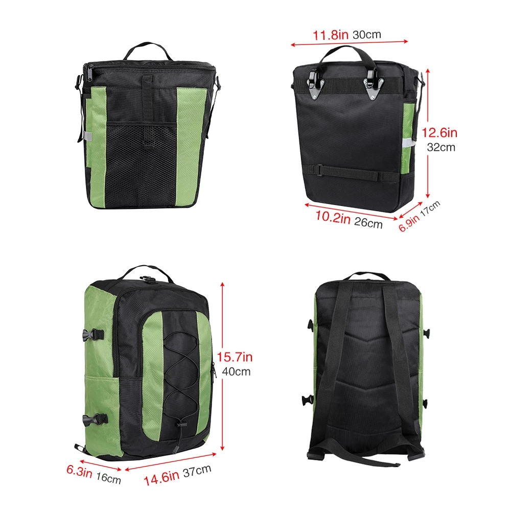 3-in-1 fietstas - roltop - waterdicht - enkele fietstas