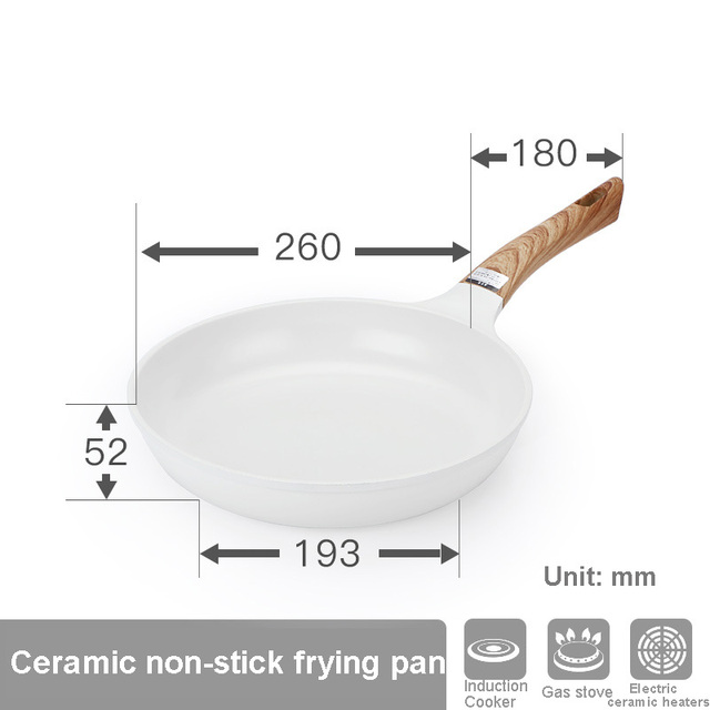 Sartén de cerámica blanca coreana, juego de ollas y sartenes antiadherentes, freidora profunda para desayuno, bandeja esmaltada japonesa para Cocina: YELLOW
