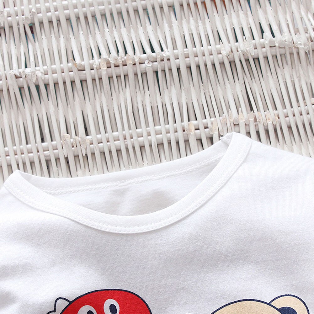 Infant Breathable Long Sleeve Soft Crew Neck Boys Girls Tops Cotton Blend Printed Cartoon Baby T-shirt Pullover Cute Spring