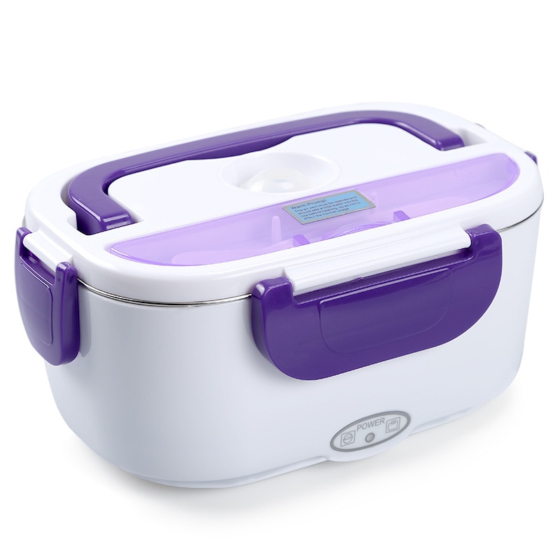 220V Electric Heating Lunch Box Electric Heating Food Container 304 Stainless Steel Home Car Dual Use Rice Box Food Warmer