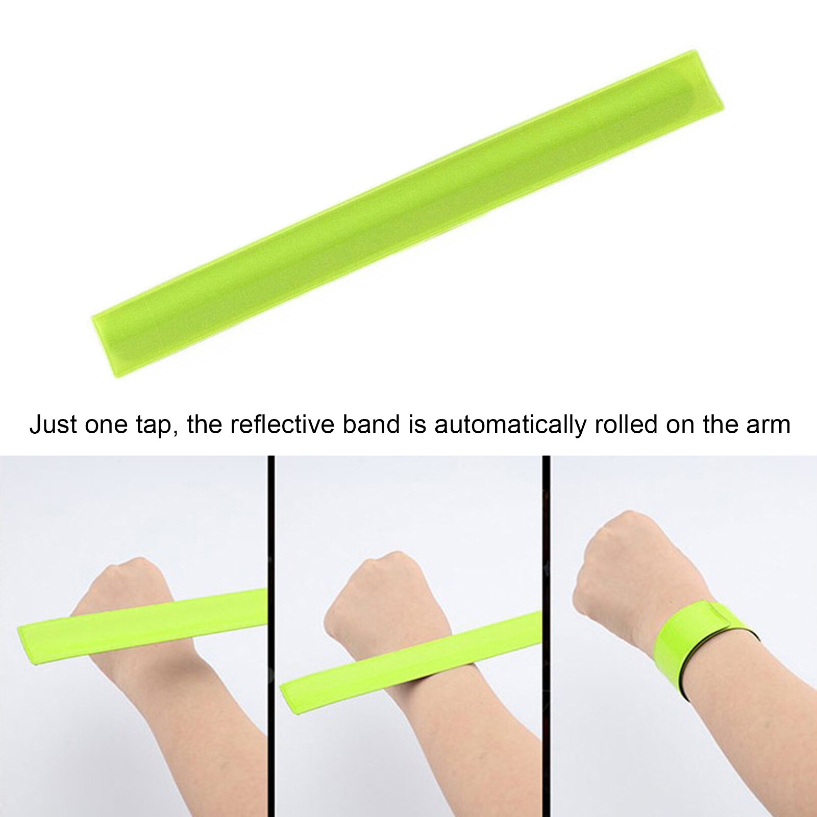 10PCS Reflective Bands Safety Safety Flashing Armband Belt Adjustable Snap Wrap Arm Band for Night Riding Walking Walking Belt