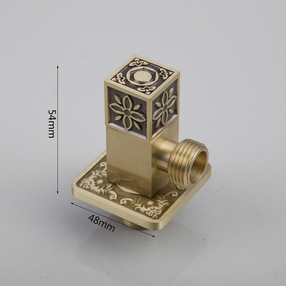 Bathroom Control valve Solid Brass Angle Stop Valve 1/2" Male x 1/2" Male Thread Antique Brass Water Outlet Faucet Accessories: 5672A
